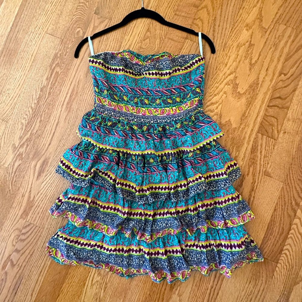 Strapless mini dress